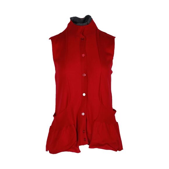 Marni Sleeveless Knit Vest in Red Wool
